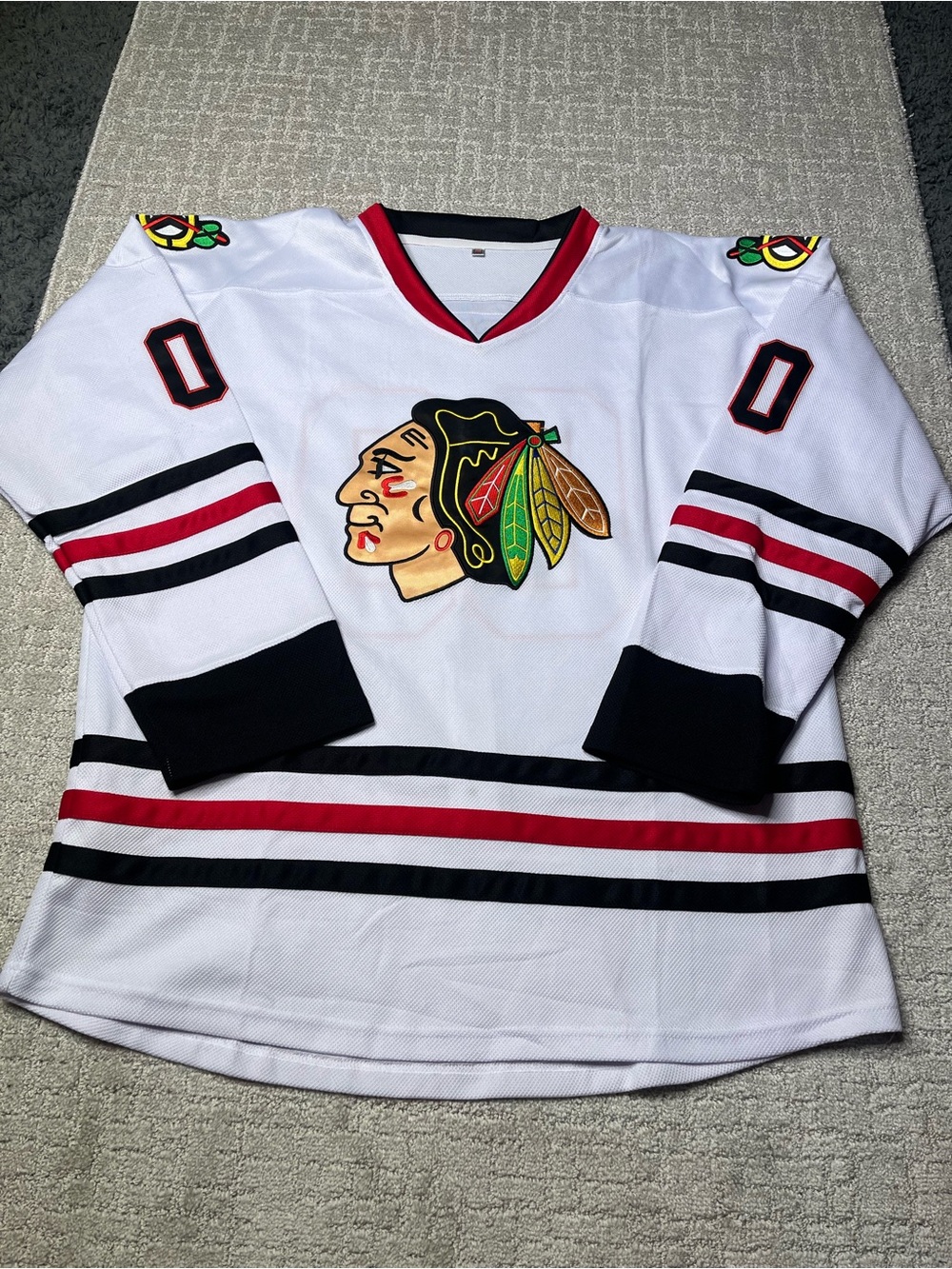 Vintage 90s Clark Griswold Movie NHL Chicago Blackhawks White Jersey Mens XL